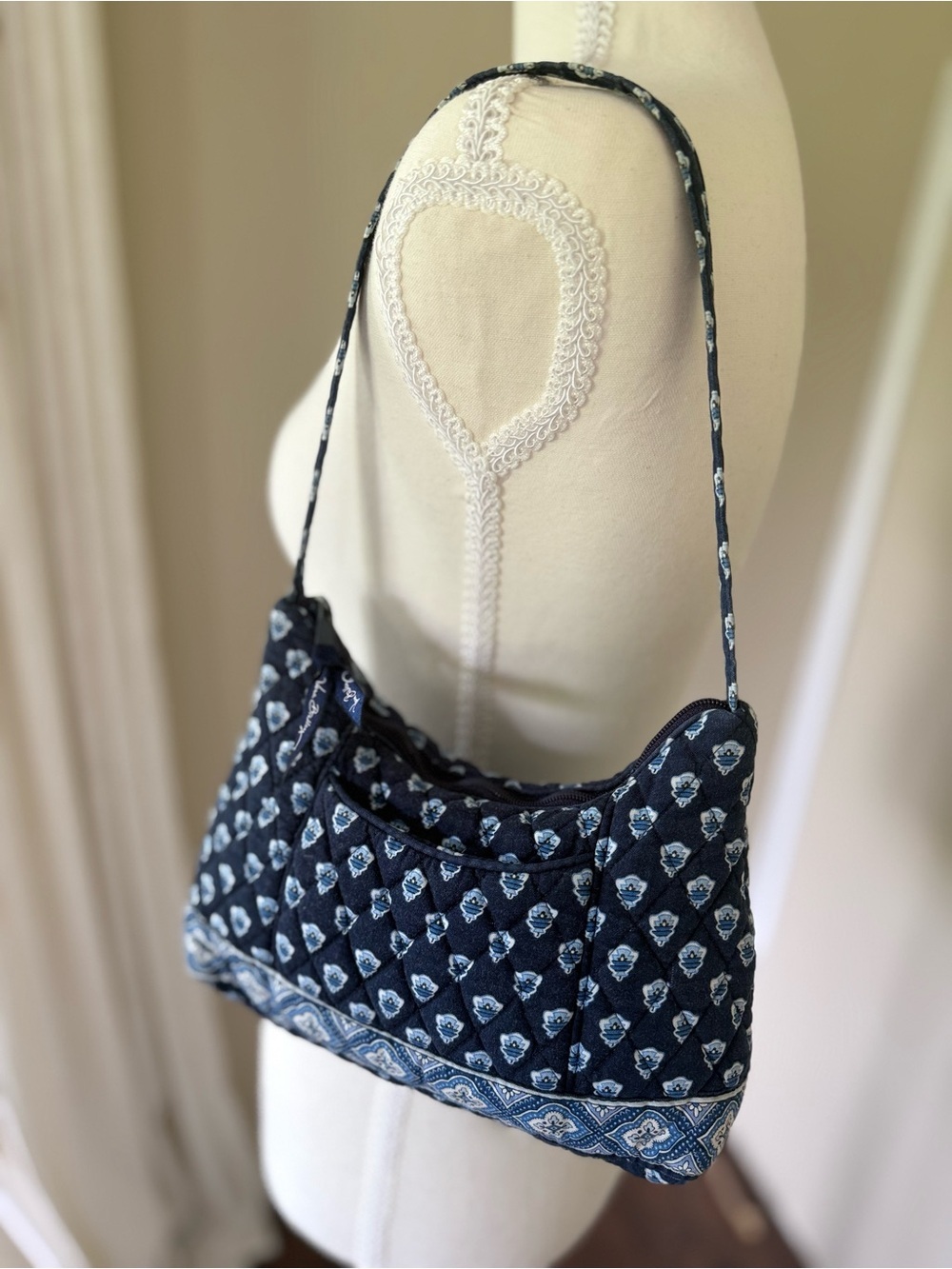 Vintage Vera Bradley Nantucket Navy shoulder bag RARE Retired 2005 Y2K coastal - Picture 2 of 9